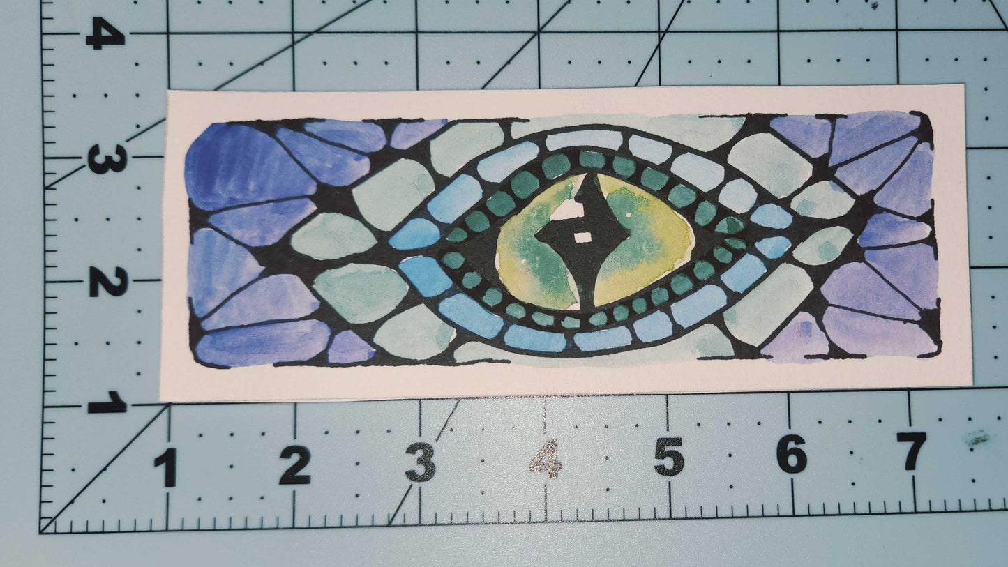 Decorative sticker with a geometric design on a cutting mat with ruler
